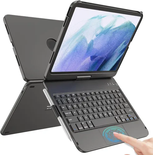 TQQ Funda Touch para iPad (A16) de 11ª generación con teclado (11 pulgadas, 2025) y 10ª generación (10.9 pulgadas, 2022) – 360° giratorio, delgado y