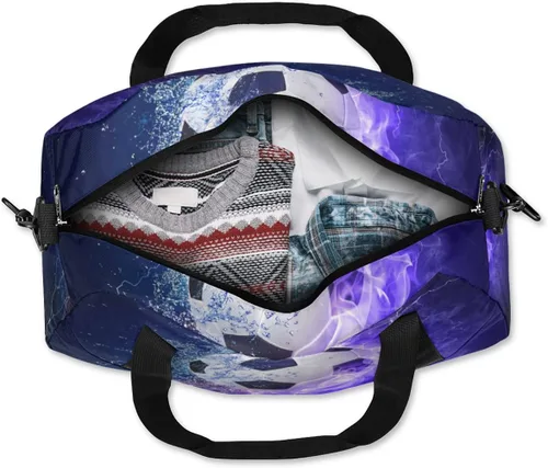 Miniatura 7 de Art Firey - Bolsa de deporte de fútbol para niños, bolsa de gimnasio deportiva para adolescentes y niñas, bolsa de mano para fines de semana, bolsa