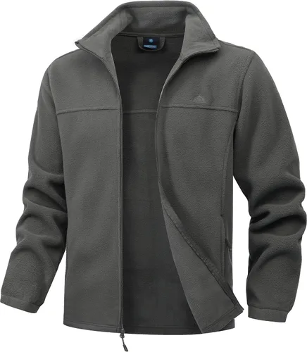 Miniatura 8 de Chaqueta UTWGN de forro polar suave para hombre con bolsillos, ligera, para exterior, de recreación, con cremallera completa