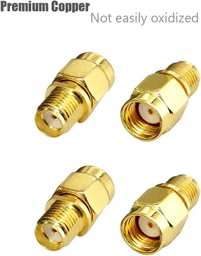 Miniatura 3 de CORONIR Adaptador coaxial RF hembra SMA a RP-SMA macho adaptador para antenas Wireless LAN dispositivos Coaxial Cable Coaxial Booster Repetidores