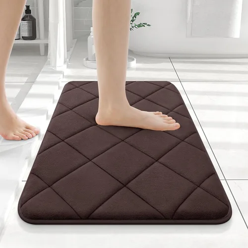 Miniatura 91 de OLANLY Tapete de baño de espuma viscoelástica de 24 x 16 pulgadas, ultra suave y absorbente, lavable a máquina, cómodo tapete de baño para suelo