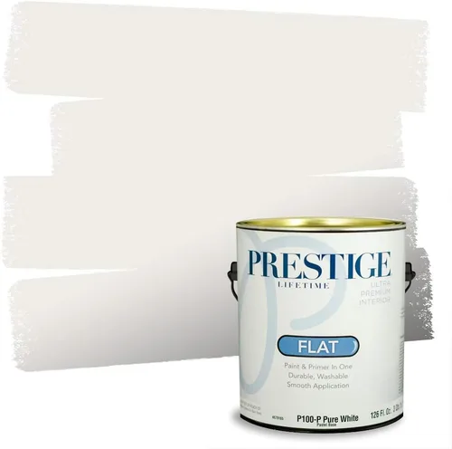 Miniatura 7 de Prestige Paints - Pintura y sellador 2 en 1 para exteriores, 1 galón, plana, similar a Sherwin Williams Snowfall, P100-P-SW6000
