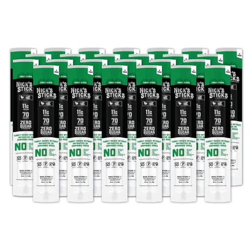 Miniatura 12 de Palitos de carne de res alimentada con pasto Nick's Sticks, sin gluten, sin antibióticos u hormonas (25 paquetes de 2 palitos)