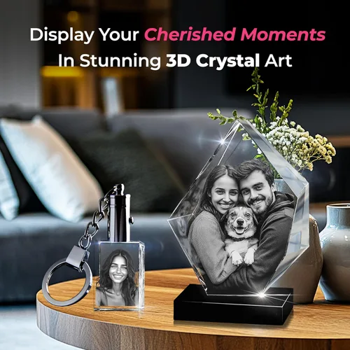 Miniatura 8 de 3D innovation Foto de cristal 3D, regalos conmemorativos personalizados para mamá, papá, esposa, hombres, mascotas, detalle de cristal grabado