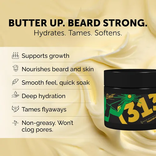 Miniatura 3 de Detroit Grooming Co. Mantequilla para barba para hombres Suaviza, espesa e hidrata con aceite de cártamo y manteca de karité Aroma 313, 2 onzas
