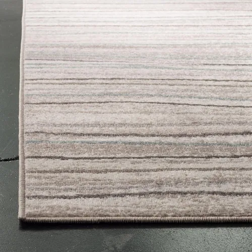 Miniatura 4 de SAFAVIEH Amsterdam Collection AMS111A - Alfombra para pasillo, 2 pies 3 pulgadas x 8 pies, color crema y beige, diseño moderno de ondas a rayas,