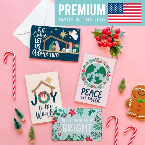 Miniatura 3 de Hadley Designs Tarjetas de Navidad Cristianas Con Sobres Religiosos – 24 Tarjetas de Navidad Religiosas en Blanco de la Natividad con Jesús