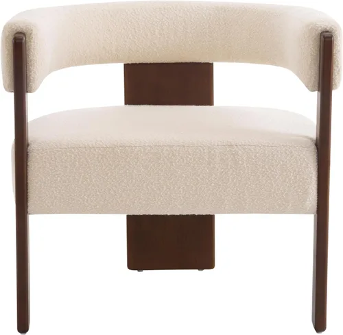 Miniatura 4 de Christopher Knight Home Nettie - Silla decorativa moderna para sala de estar, sofá individual de tela Boucle con marco de madera, cómoda silla