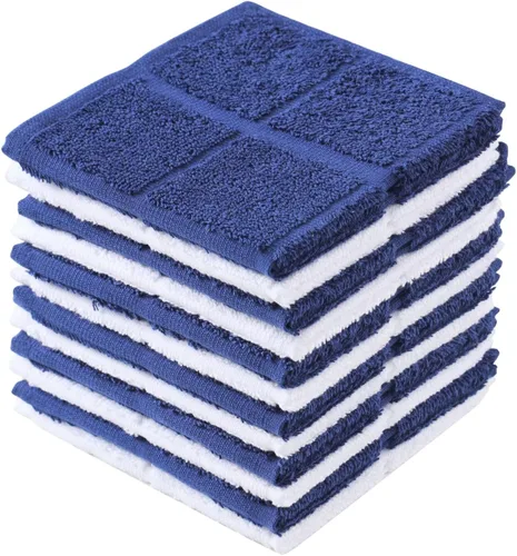Miniatura 16 de Glynniss Trapos azules de cocina altamente absorbentes, color azul marino, 100% algodón, para lavar platos, limpieza (12 unidades, azul)