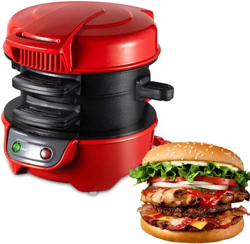 Miniatura 4 de Sandwichera de desayuno multifuncional para hamburguesas con anillo para cocinar huevos, ingredientes personalizables, perfecta para magdalenas