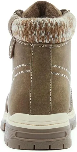Miniatura 3 de ANJOUFEMME Botas de senderismo casuales de invierno para mujer - Botas de nieve al aire libre para mujer con tobillo impermeables, ligeras