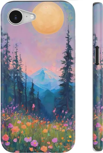 Miniatura 116 de Funda para iPhone 12 Mini, compatible con carga inalámbrica, protección de doble capa con elegante diseño de flores silvestres, silicona suave +