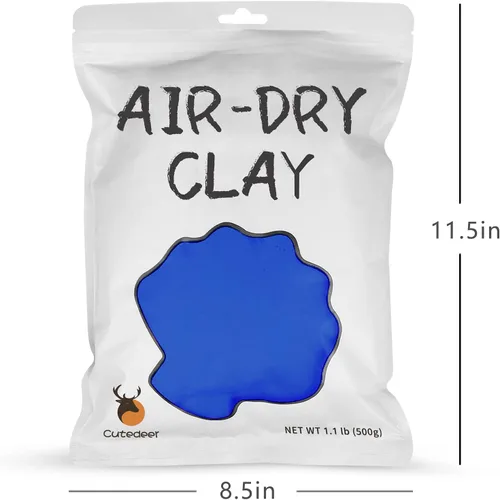 Miniatura 5 de Cutedeer Blue Air Dry Arcilla, arcilla de modelado de espuma de 1.1 libras, moldeo blando suave para niños adultos, suministros de limo para Azul