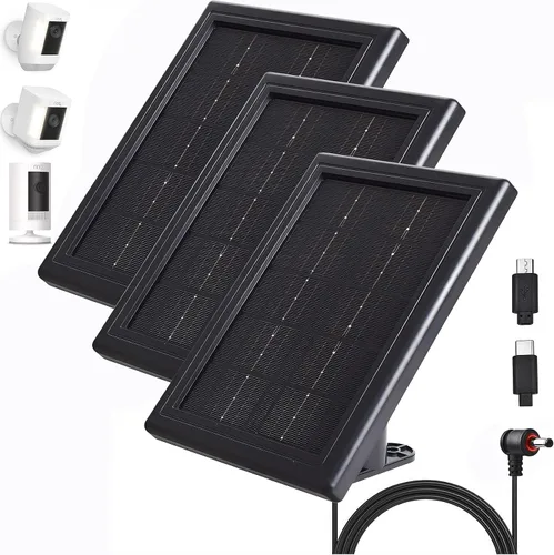 Miniatura 11 de Cargador de panel solar para cámara Ring, cargador solar 5V 3.5W compatible con batería de cámara Ring Stick Up Cam para vigilancia inalámbrica