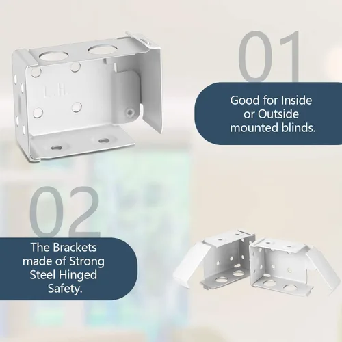 Miniatura 3 de Hotop Soportes para persianas de 2.5 pulgadas, soporte de montaje de caja de perfil bajo para persianas de ventana, color blanco