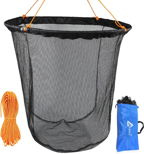 Miniatura 7 de Drasry Red de aterrizaje de pesca plegable para puente y muelle, red de caída de anillo de aluminio con alta carga para agua salada y agua dulce