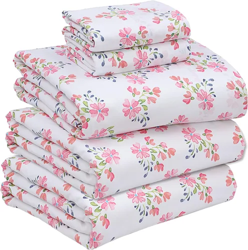 Miniatura 90 de RUVANTI Juego de sábanas divididas tamaño King de 100 % algodón para cama ajustable, 5 piezas, ropa de cama de tejido de percal suave y Guisante
