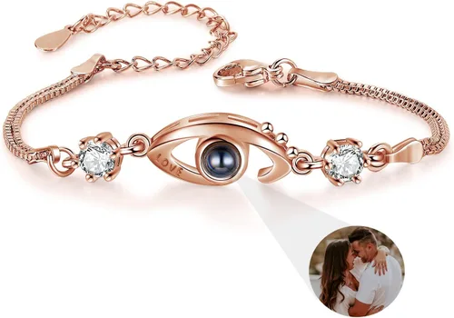 Pulsera de proyección de fotos, pulsera personalizada con imagen en el interior, pulsera de fotos personalizada para parejas, amigas y mujeres