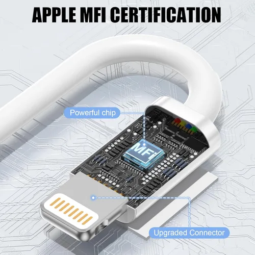 Miniatura 8 de Cable de Apple CarPlay para automóvil, paquete de 2 cables de carga de iPhone de 3 pies [certificado Apple MFi], cable USB a Lightning de carga