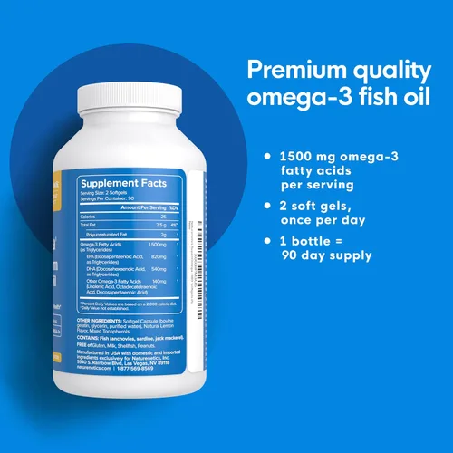 Miniatura 2 de Aceite de pescado triglicérido Omega 3 para ojos secos, articulaciones, corazón y salud cerebral Suplemento para ojos secos Suplemento