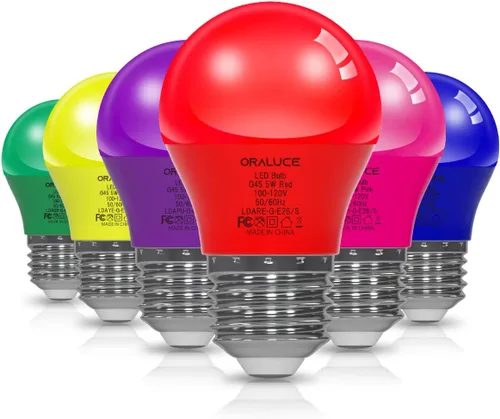 Miniatura 12 de ORALUCE Bombilla de porche rosa equivalente a 40 W, bombillas LED A15 para decoración e iluminación de fiestas de Halloween, Navidad, bombilla