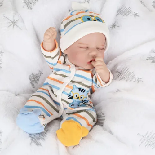 CARANOVO Muñecas Reborn de bebé realistas - Muñeca de bebé realista de vinilo de cuerpo completo de 12 pulgadas recién nacida que duerme, muñeca de