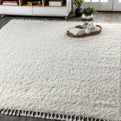 Miniatura 13 de JONATHAN Y Mercer Shag - Alfombra de felpa con borlas color crema para interiores, 3 x 5 pies, contemporánea, moderna, fácil de limpiar, para sala