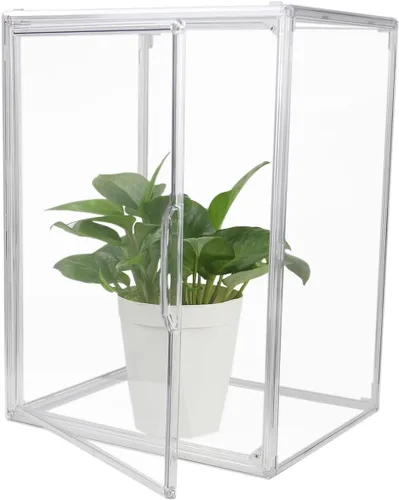 Miniatura 8 de GUDEMAY Contenedores de almacenamiento de plástico apilables transparentes con tapa, vitrina de acrílico a prueba de polvo para coleccionables