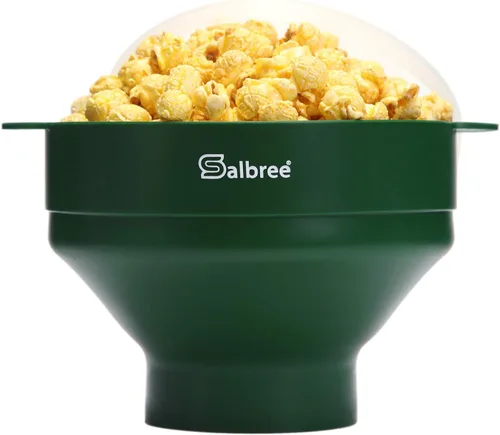 Miniatura 29 de La máquina original Salbree para palomitas de maíz plegable de silicona para microondas, cuenco microondas con capacidad para 16 tazas, utiliza aire