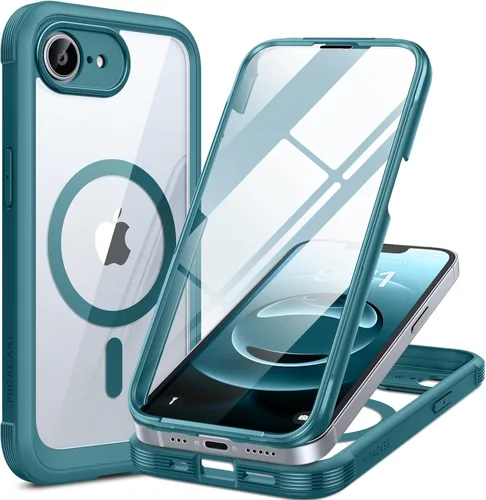 Miniatura 160 de Miracase Funda para iPhone 13 de 6.1 pulgadas, [sin burbujas] funda de teléfono de cuerpo completo con pantalla de vidrio completa integrada, sin