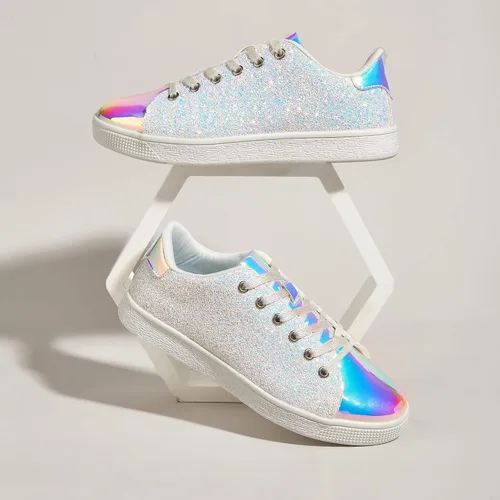 Miniatura 2 de LUCKY STEP - Tenis de moda para mujer, con brillantina y cordones