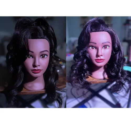 Miniatura 2 de Traininghead - Cabeza de maniquí de cabello 100% real, cabeza de entrenamiento, cabeza de muñeca de cosmetología, cabeza de maniquí de práctica