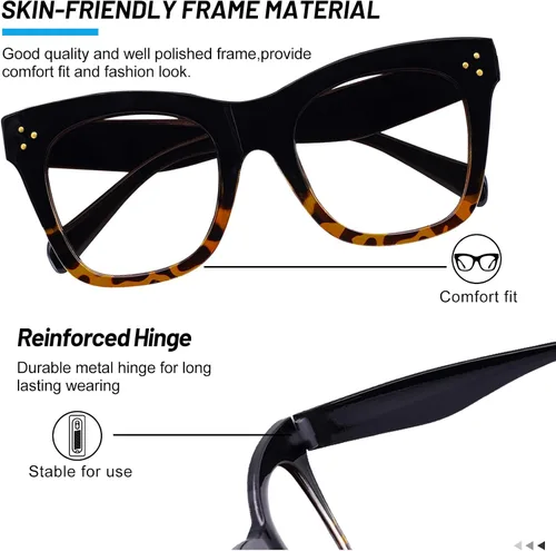 Miniatura 5 de OCCI CHIARI Lentes de lectura bifocales de gran tamaño para mujer, bloqueo de luz azul, elegantes lectores 1.0 1.5 2.0 2.5 3.0 3.5 Demi