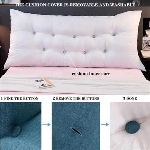 Miniatura 5 de Almohada para cabecera ZZYK Full King Queen Twin, almohada grande de lectura, almohada de respaldo en forma de cuña, almohada de posicionamiento Gris