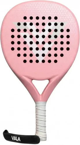 VALA Una pala de pádel: fibra de carbono ligera, diseño absorbente de golpes, forma redonda, textura de agarre extra para giro y control, Pala para