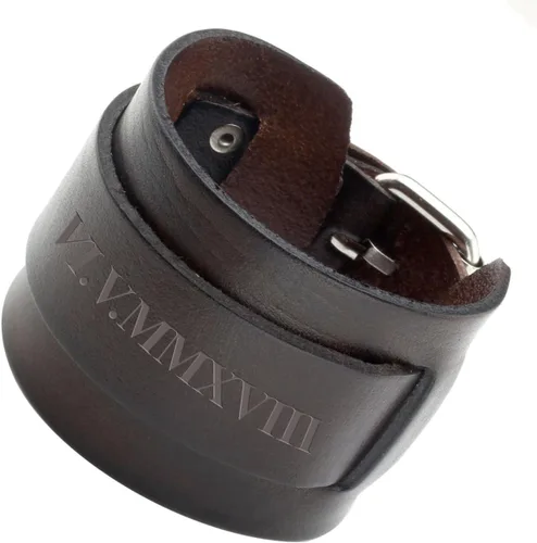 Miniatura 9 de Jovivi Cutom - Pulsera de cuero Punk personalizada para hombres y mujeres, color negro y marrón ancho, de cuero genuino, correa para cintura