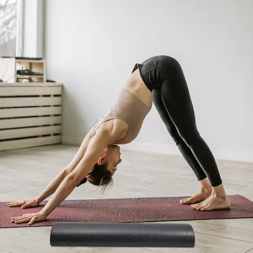 Miniatura 7 de STOBAZA Rodillo de yoga semicircular de alta densidad masajeador muscular negro para fitness alivio de espalda Pilates y entrenamiento de ejercicio