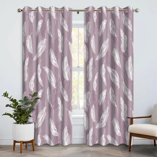 Miniatura 17 de Cortinas opacas florales bohemias azules para dormitorio, cortinas opacas botánicas de mediados de siglo de 63 pulgadas de largo, 2 paneles