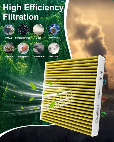 Miniatura 4 de Juego de filtros de aire de cabina y motor de carbón activado para Honda Accord 1.5L 4Cyl Gas (2018-2022) [solo gas de 1.5 litros], reemplaza