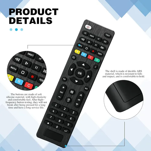 Miniatura 3 de Paquete de 1 control remoto universal de repuesto compatible con todos los Smart TV LED, LCD, HDTV, serie 3D, para motel, hotel, hogar de ancianos