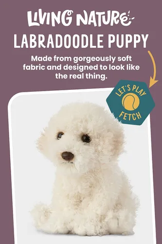 Miniatura 3 de Living Nature Labradoddle Cachorro Animal de Peluche Perro Peludo Animal Regalo de Juguete Suave para Niños 6 pulgadas