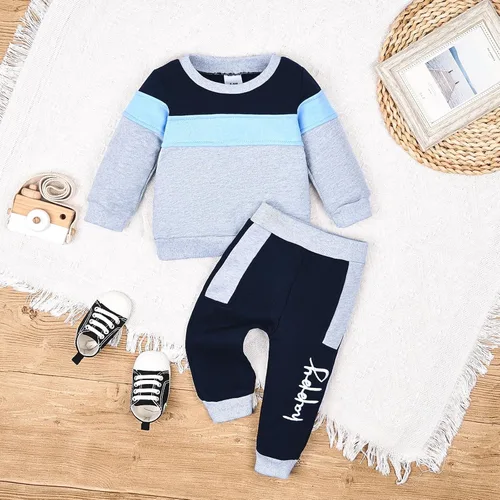 Miniatura 2 de CETEPY Ropa de bebé niño pequeño sudadera patchwork otoño invierno camisa de manga larga pantalones conjuntos de ropa 3-24 meses