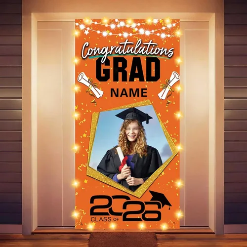 Miniatura 24 de Decoraciones personalizadas para fiestas de graduación 2026 – Cartel de felicitación de graduación grande – Cartel de fondo de graduación