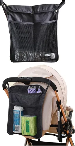 Miniatura 3 de Paquete de 2 cochecitos organizadores de paraguas, lado uno para juguetes y aperitivos, la parte trasera para mamá para guardar llaves, teléfono