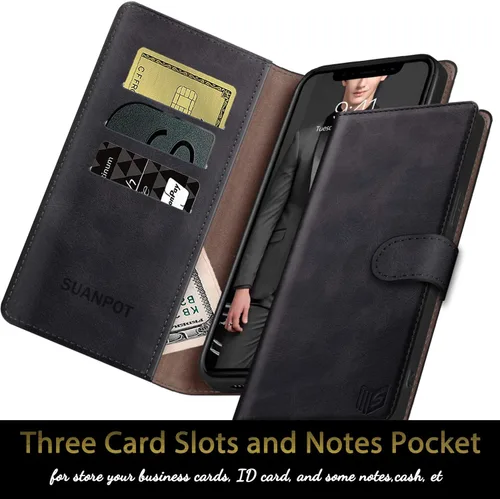 Miniatura 5 de SUANPOT Funda de piel tipo cartera para Samsung Galaxy S20 FE con bloqueo RFID, soporte para tarjetas de crédito, libro de folio con tapa de PU