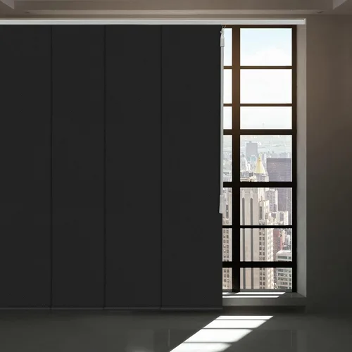Miniatura 12 de Persiana de Panel Deslizante sin Cordón con Bloqueo Total, Persiana Vertical con Riel de 4 o 6 Rieles para Ventana Corrediza y Puerta de Patio, Gris