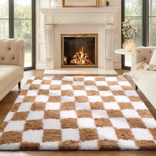 Miniatura 65 de Ophanie Alfombra Verde de Césped, Alfombras de Área para Dormitorio, Alfombra Shag Esponjosa de 4x6 pies, Suave Peluda Afelpada Linda para Niños 7