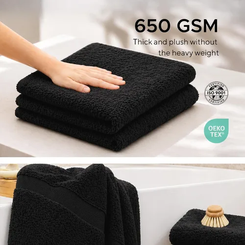 Miniatura 6 de Veteran Textile LLC - 6 piezas - Algodón turco - Juego de toallas de lujo para baño y cocina, 2 toallas de baño, 2 toallas de mano y 2 paños de baño
