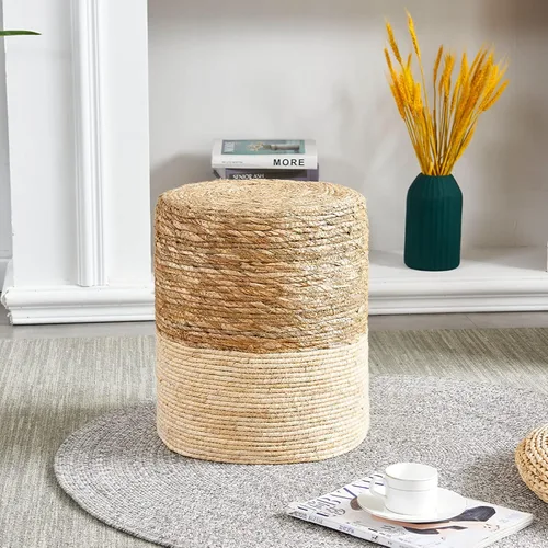 Miniatura 4 de Puf otomano, 100% tejido a mano, tejido a mano, silla de suelo bohemia para sofá o escritorio, otomanas al aire libre para jardín, reposapiés