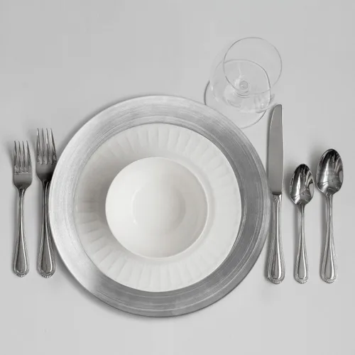 Miniatura 5 de Platos Base Plateados, Juego de 6 Platos Base para Servir para Mesa de Comedor, Boda, Eventos - 13 Pulgadas plateado (Round-Silver)
